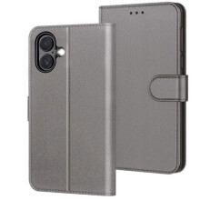 Étui Portefeuille - TECHTA - pour iPhone 18/17 - Pochette Fermeture Magnétique Cuir PU - Gris