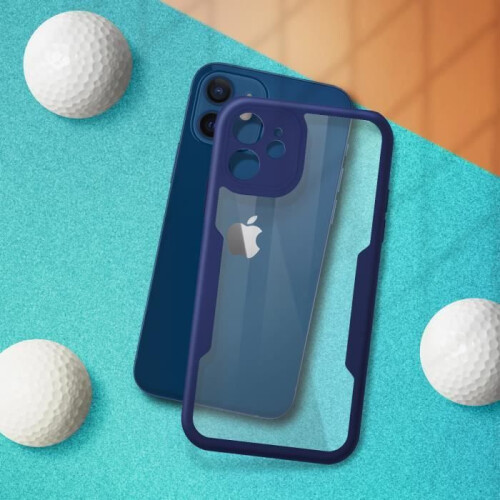 Coque intégrale - AVIZAR - iPhone 12 - Dos Plexiglas - Coins Renforcés - Bleu nuit 2