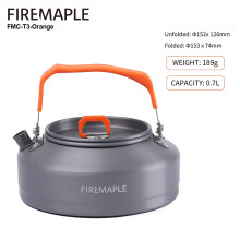 Fire Maple theepot, 0,7L, hard geanodiseerd aluminium met warmtewisselaar, oranje