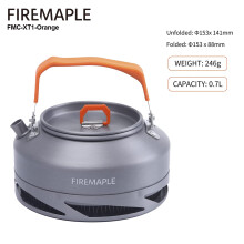 Fire Maple theepot, 0,7L, met warmtewisselaar en filter, oranje, voor kamperen en wandelen