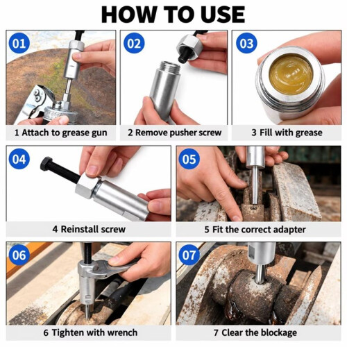 Grease Fitting Cleaning Tool Grease Nipple Cleaner Clears Clogged Fitting Automotive Chassis Maintenance Fitting 1