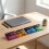 Portable Rainbow Transparent Storage Bag Organizer for Cables, Digital Electronics Accessories Pouch B 5
