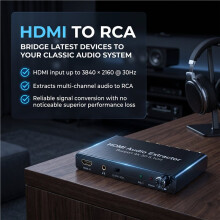 4K 3D 5.1-Kanal 5.1CH Audio-Extraktor-Decoder RCA -Kompatibler Videokonverter für PS4 Laptop zu Monitor-Sound EU