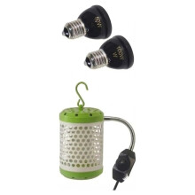 Bird Cage Heater for Parakeets Parrots, Thermostatic Socket, Non-Light Emitting Lamp Small Pet Winter Warming Equipment