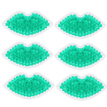 6er-Set Lippen-Kühlgel-Pads, flexible wiederverwendbare Kaltkompressen, grün