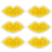 6er-Set Lippen-Kühlgel-Pads, Gel-Kompressen zur Kalt- und Wärmetherapie, Gelb