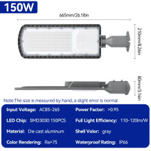 LED-straatlantaarn, 150W, 216 LED's, IP66 waterdicht, krachtige wandlamp voor tuin en park