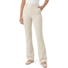Damenhose Elegant Ausgestellt Elastisch Bequem Beige Lang XXL — schlaghose damen, bootcut hose damen, damenhose beige