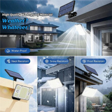 Solar Light Outdoor Solar Lamp IP65 Waterproof with Remote Control 1500mAh Battery Adjustable for Yard Fence
