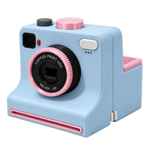 3D Printed Latte Camera Vintage  Replaceable Cards DIY Latte Art Camera Tool One Touch Press+4 Stencils 2