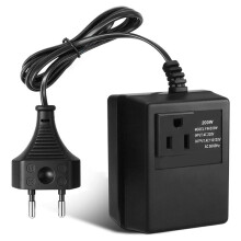 Voltage Converter Transformer, 200 W , 220 V/240 V to 110 V/120 V Power Adapter, for Travel and Business Trip Eu Plug