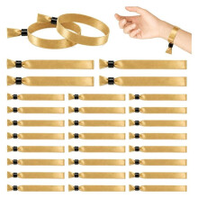 Gold Disposable Wristbands One Use Ribbon Wrist Bands for Festival Concert Party Event Admission Identification