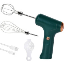 Cordless Hand Mixer Electric, 3-Speed Handheld Whisk with 2 Stainless Steel Beaters, USB Rechargeable Egg Beater