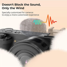 Cold Shoe Adapter with Wind Muff Windshield for ZV-E10 Vlog Compact,