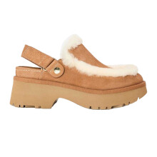 (4 UK, Chestnut) UGG Womens Esme Suede Slip-On Platform Mule Slippers