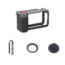 Retro Metal Camera Cage Handle Kit for Action 6 Aluminum Protective Frame Cover with Street Shooting Hand Grip