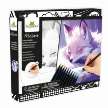 Kreatives Manga-Set - SYCOMORE - Layout Fantastische Tiere - 10 Tafeln - Aquarellierbare Buntstifte
