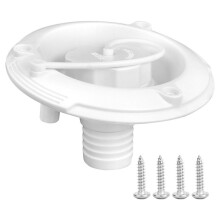 Water Inlet Filler Cap for RV with Tether- Round Water Tank Fill Port Cover for Caravan Motorhome Accessories