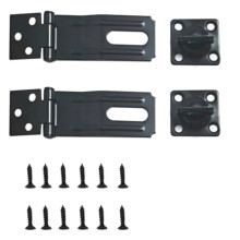 3-1/2" Swivel Staple Safety Hasp Latches, Black Door Hasp Latches Lock,2 Pack with Twist Knob for Fence, Gate, Cabine