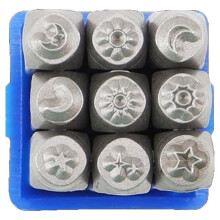 9 Pieces Leather Stamping Tool 3mm Steel Suntar Punches Leather Stamper Embossing Tool for Jewelry Making