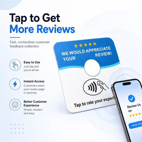 Programmable NFC Desktop Card Square & Round Self-Adhesive NFC Tag for  Menu Tap Table Access 2