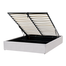 Ottoman Bed without Headboard DINAN Fabric Light Grey 120 x 200 cm (EU Small Double)
