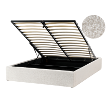 Ottoman Bed without Headboard DINAN Boucle Off-White 120 x 200 cm (EU Small Double)
