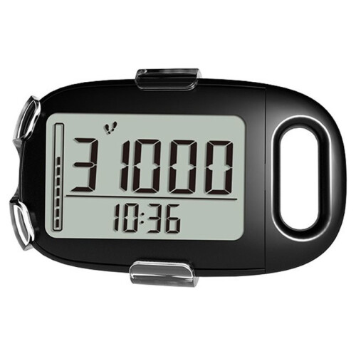 3D Sensor Pedometer with Lanyard Waist Clip Exercise Counter Large Screen Pedometer Odometer for Walking Steps Counter