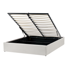 Ottoman Bed without Headboard DINAN Fabric Off-White 120 x 200 cm (EU Small Double)