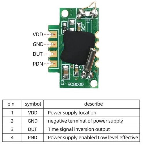 DCF77 Radio Clock Receiver Module 77.5KHz Single Frequency with DCF Antenna for DIY  Synchronization Projects 1060N 2