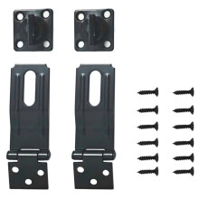 3-1/2" Swivel Staple Safety Hasp Latches, Black Door Hasp Latches Lock,2 Pack with Twist Knob for Fence, Gate, Cabine