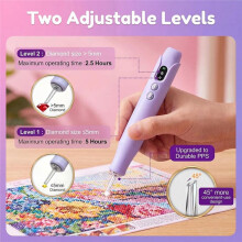 Electric Diamonds Painting Pen with Light, Vacuum Pen for Diamonds Art Kit Cordless, 2 Adjustable Suction Levels