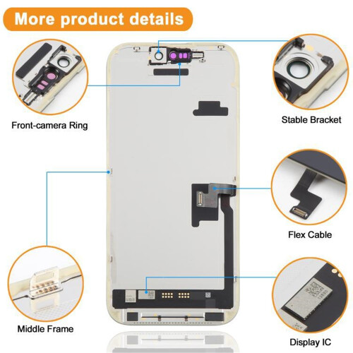 Para iPhone 16 Pro Huaxing Conjunto de toque LCD OLED flexível 2