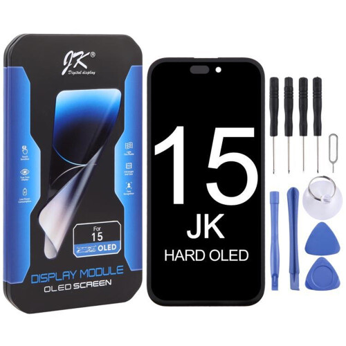 Para iPhone 15 JK conjunto LCD feito de material OLED rígido