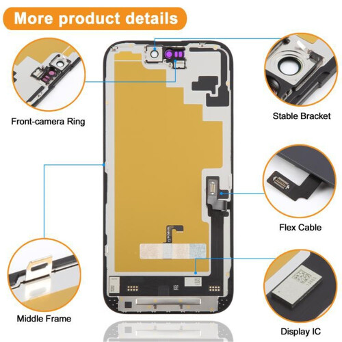 Pro iPhone 16 flexibilní dotyková sestava OLED LCD 2