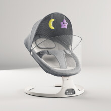 M6 intelligente elektrische babywieg, grijs, 5 snelheden, met bluetooth muziek, afstandsbediening en timer
