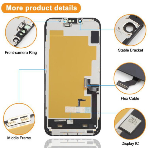 Pro iPhone 14 Plus flexibilní dotyková sestava OLED LCD 2