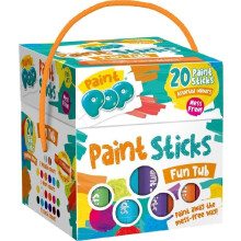 Paint Pop Fun Tub Assorted 20 Pack - Kids Paint Sticks Storage Tub Set