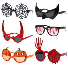 FINGOOO 6 Pieces Halloween Theme Glasses Kit Halloween Costume Party Supply for Kids and Adult, 6 Styles Assorted