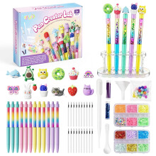 12PCS Pen Making Kit for Kids, Pen Creator Studio with Glitter, Beads Kit