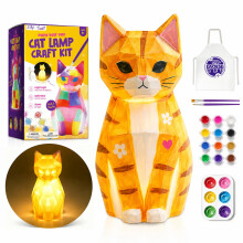 Paint Your Own Cat Lamp Kit, Arts and Crafts for kids 6-12, Gifts for Girls