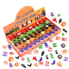 VEYLIN Halloween Stamps for Kids, Assorted 50 Washable Plastic Self-Ink Stampers for Crafting Holiday Party Favors Bag Fillers