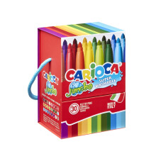 CARIOCA Jumbo Colors for Children - Super Washable Ink Markers, Maxi 6mm Tip, Maxi Octagonal Body, Gluten Free, Made in Italy (Rigid Box of 30 Marker