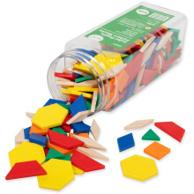 edxeducation Plastic Pattern Blocks, Set of 250, Early Geometry Skills