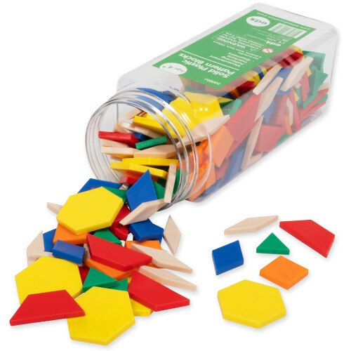 edxeducation Plastic Pattern Blocks, Set of 250, Early Geometry Skills