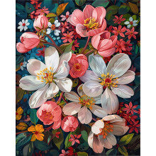 Hongyrjy Paint by Numbers for Adults,Flowers Painting Kits for Adult,Paint by Number Canvas,Flowers Number Painting Adults Perfect for Gifts and Home