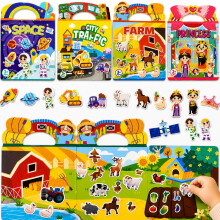 Dubydu Reusable Sticker Book for Kids 2-6, Puffy Sticker Books with Multi Themes, Kids Sticker Books Activity Set, Toddler Sticker Book Travel Toy Gi