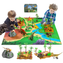GIUHAT Dinosaur Toys for Boys Age 3-6, Dinosaur Figures & Play Mat for Kids