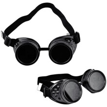 OFKPO Fashion Vintage Cosplay Style Retro Windproof Steampunk Goggles, Welding Retro Glasses (Black)