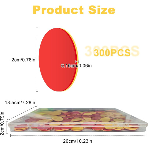 300pcs Two Colours Plastic Counters with Box, Double Sided Counters 2